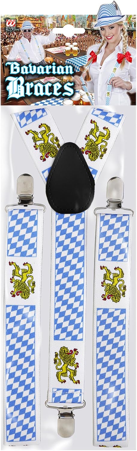 Trachten-Hosenträger mit Rautenmuster & Löwenmotiv – BayernPride Oktoberfest 2025