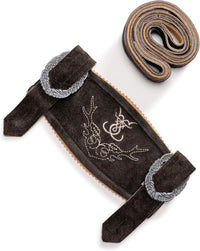 Trachten-Hosenträger aus Leder in Dunkelbraun – AlpenKraft Oktoberfest 2025