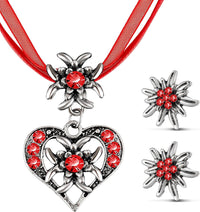 Edelweiß Schmuckset mit Herzanhänger – AlpenGlück Oktoberfest 2025