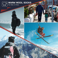 Männer Wollsocken, warm, 5er-Pack, ideal für Outdoor-Aktivitäten, Winterkleidung.