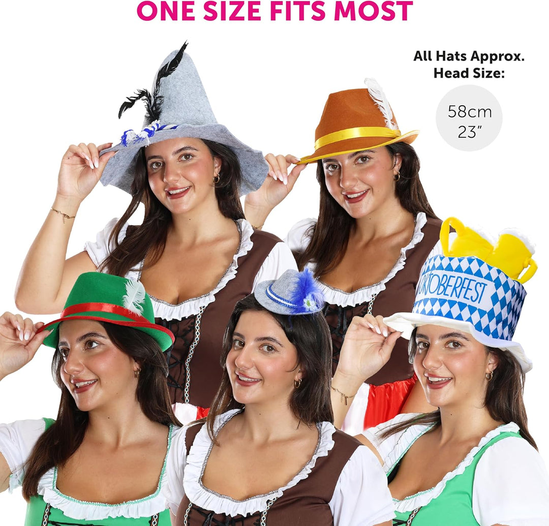 Trachtenhüte im 5er-Set bunt – GaudiMix Oktoberfest 2025