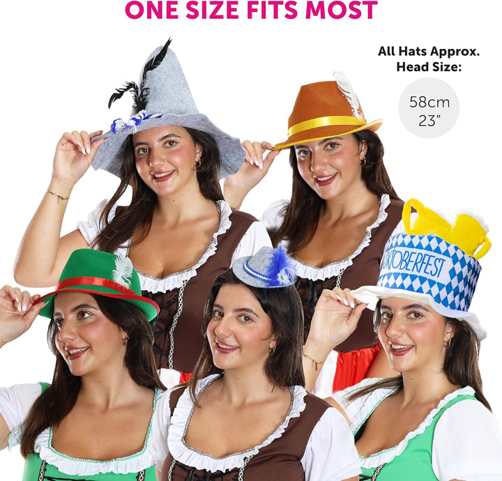 Trachtenhüte im 5er-Set bunt – GaudiMix Oktoberfest 2025