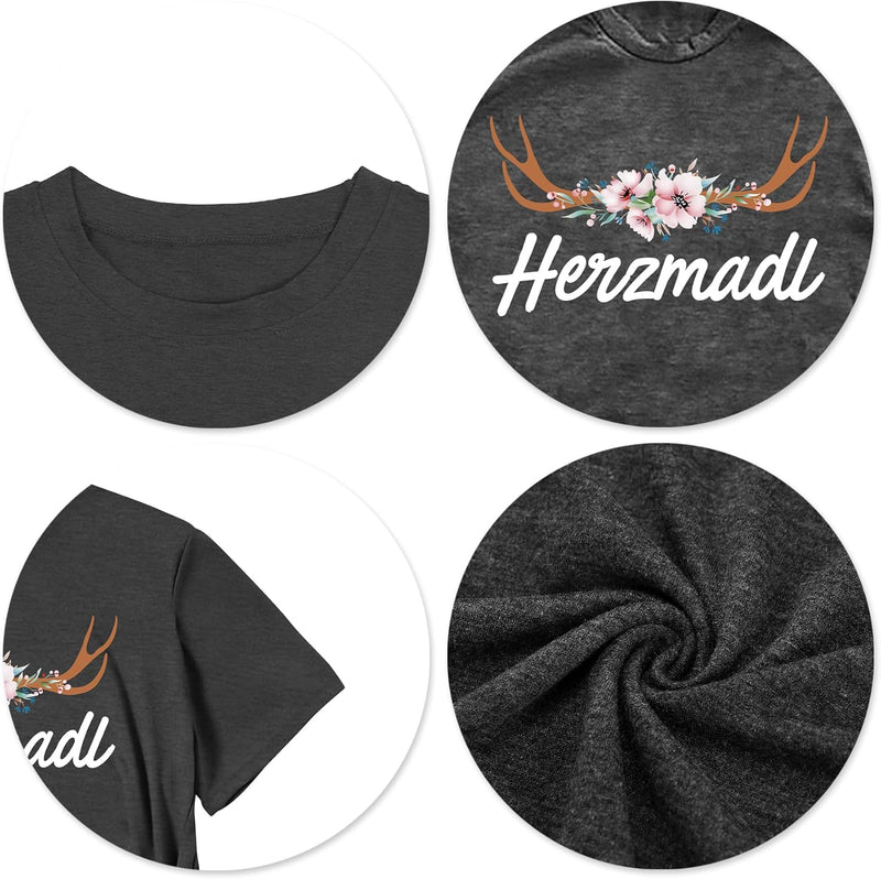 Damen Kurzarm Herzmadl T-Shirt – Lena Oktoberfest 2025