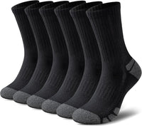 Sechs Paar schwarze Sportsocken, atmungsaktiv, gepolstert, ideal für Herren, Baumwollmischung.