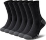 Sechs Paar schwarze Sportsocken, atmungsaktiv, gepolstert, ideal für Herren, Baumwollmischung.