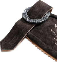 Trachten-Hosenträger aus Leder in Dunkelbraun – AlpenKraft Oktoberfest 2025