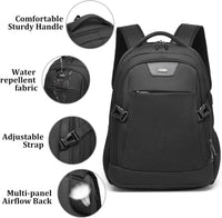 Wasserdichter Reise-Laptoprucksack mit USB-Anschluss und organisierter Aufbewahrung