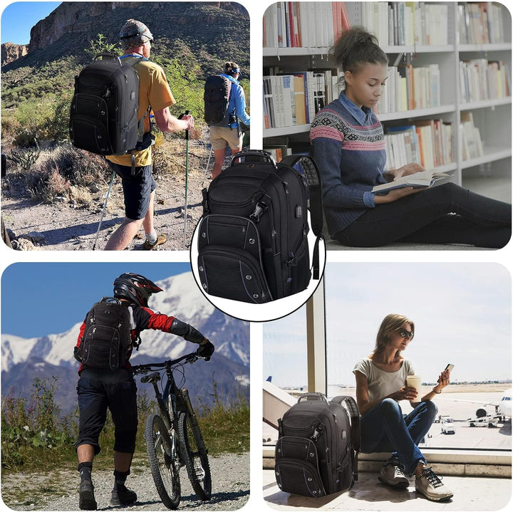 55L Extra-Großer Reise-Laptop-Rucksack mit USB-Ladefunktion und RFID-Schutz