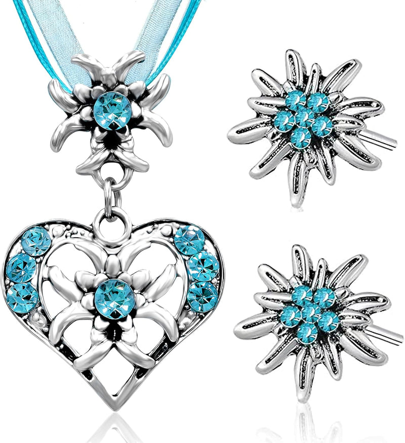 Edelweiß Schmuckset mit Herzanhänger – HerzGlanz Oktoberfest 2025