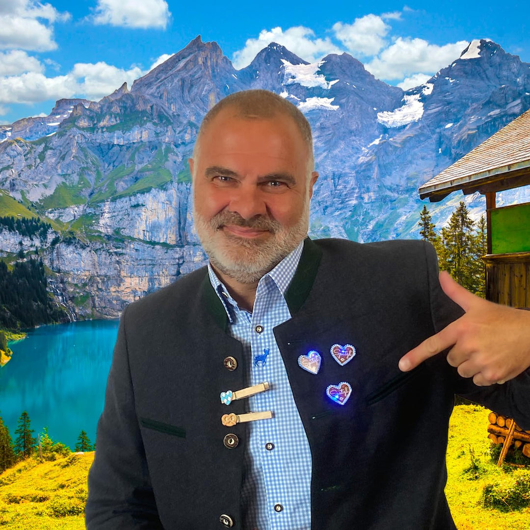 LED Lebkuchenherz Pins (4er-Set) – HerzGaudi Oktoberfest 2025