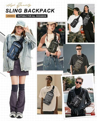 Unisex Sling Rucksack, schwarz, vielseitig, modisch, ideal für alle Anlässe, hochwertige Qualität.