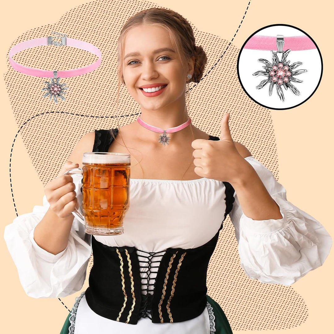 Edelweiß Schmuckset mit Samtband – AlpenRosé Oktoberfest 2025