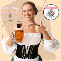 Edelweiß Schmuckset mit Samtband – AlpenRosé Oktoberfest 2025
