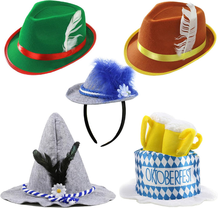 Trachtenhüte im 5er-Set bunt – GaudiMix Oktoberfest 2025