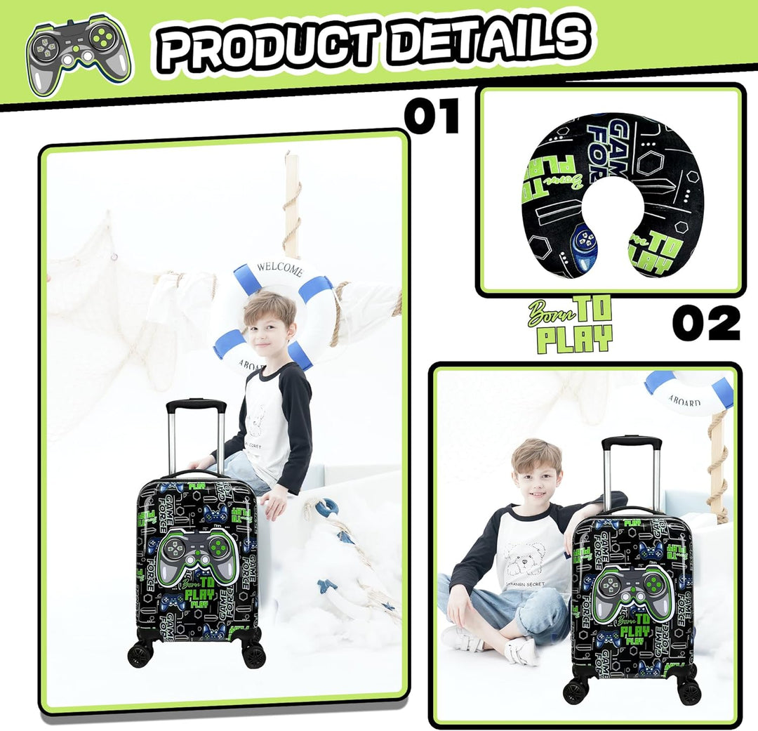 Kinder-Kabinengepäck-Set aus Hartschale mit Spinner-Rollen – Game Day