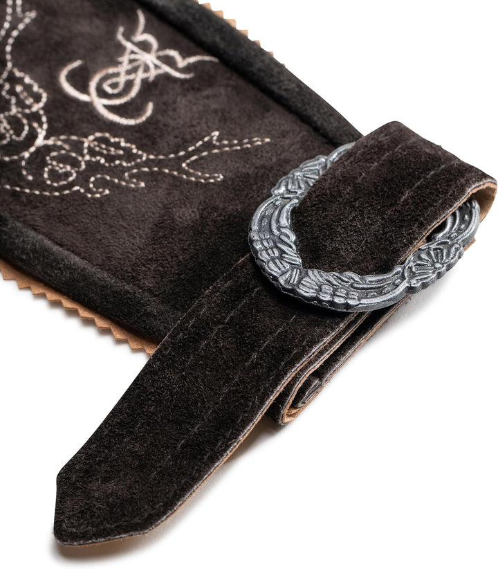 Trachten-Hosenträger aus Leder in Dunkelbraun – AlpenKraft Oktoberfest 2025