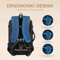 40L Erweiterbarer Wasserdichter Reiserucksack mit USB-Anschluss & 17” Laptopfach – AirVoyage