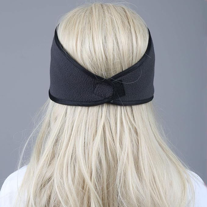 Fleece-Stirnband Damen, schwarz, warm, Winter, Haarband, Outdoor, Sport, Modeaccessoire