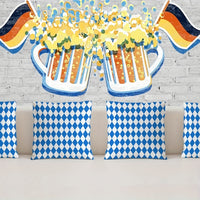 4 Stück Oktoberfest Kissenhüllen mit Rautenmuster – RautenKissenSet Oktoberfest 2025