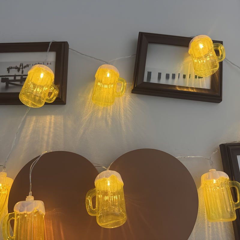 2 Stück LED Bierkrug Lichterkette – LichterBier Oktoberfest 2025