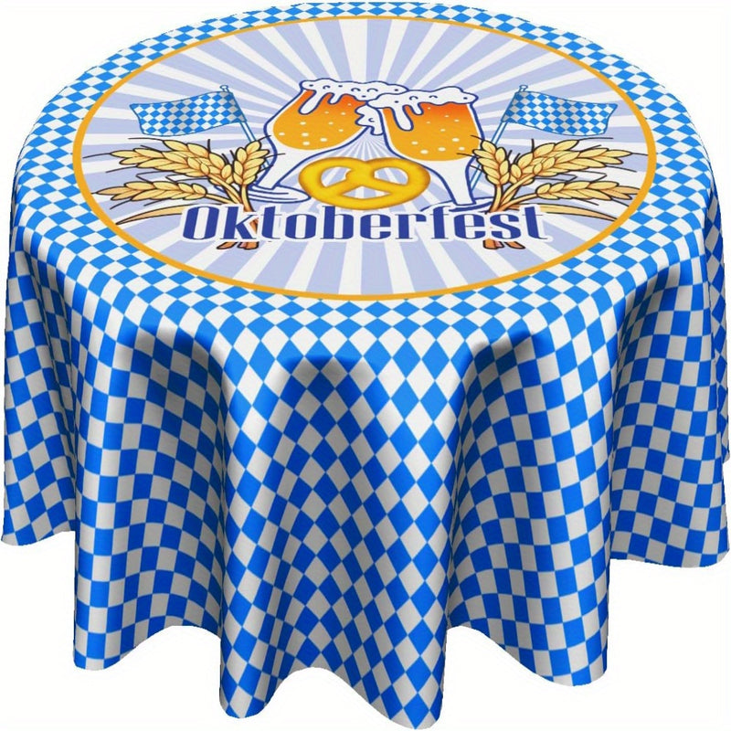 Runde Tischdecke Polyester (152 cm & 178 cm) – WiesnTisch Oktoberfest 2025