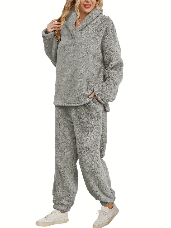 Warme Coral Fleece Damen Loungewear Set – Fenna