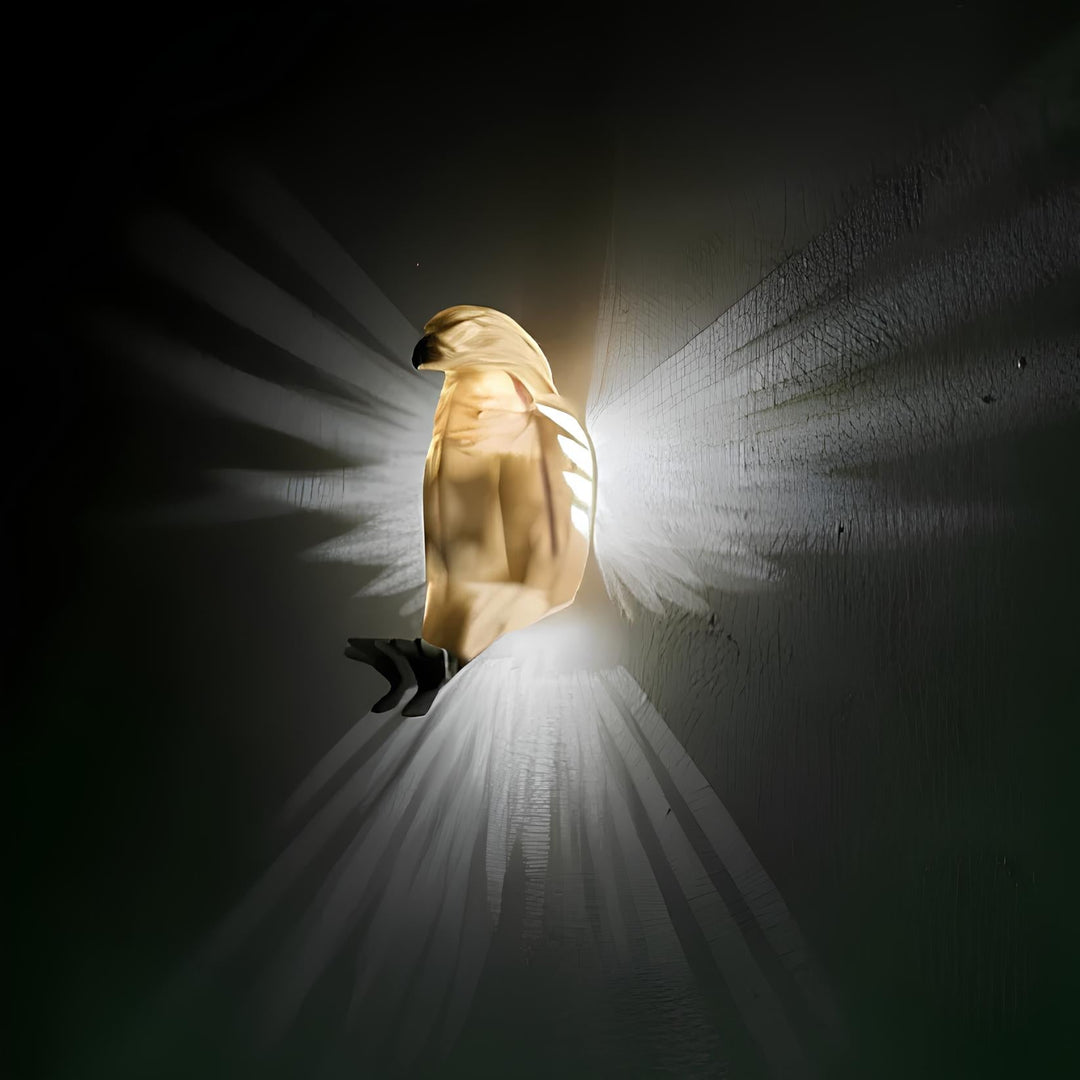 Wandlampe in Form eines Vogels, goldfarben, modernes Design, dekorative Beleuchtung.