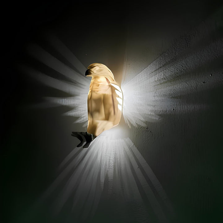 Wandlampe in Form eines Vogels, goldfarben, modernes Design, dekorative Beleuchtung.