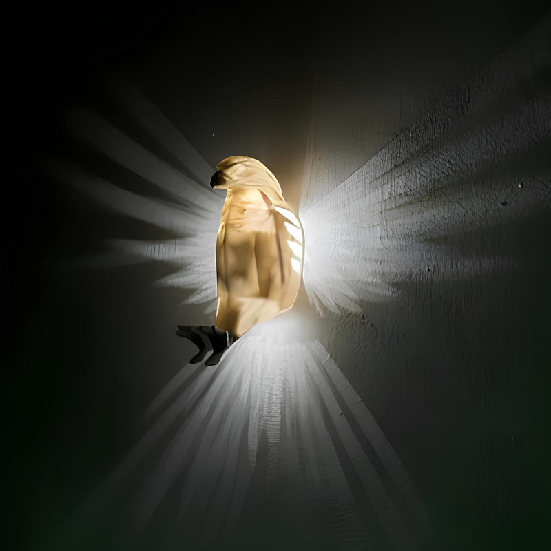 Wandlampe in Form eines Vogels, goldfarben, modernes Design, dekorative Beleuchtung.