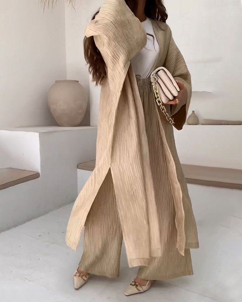 Herbstliches Lässiges Zweiteiler-Set Damen mit Weste und Hose – Thalia