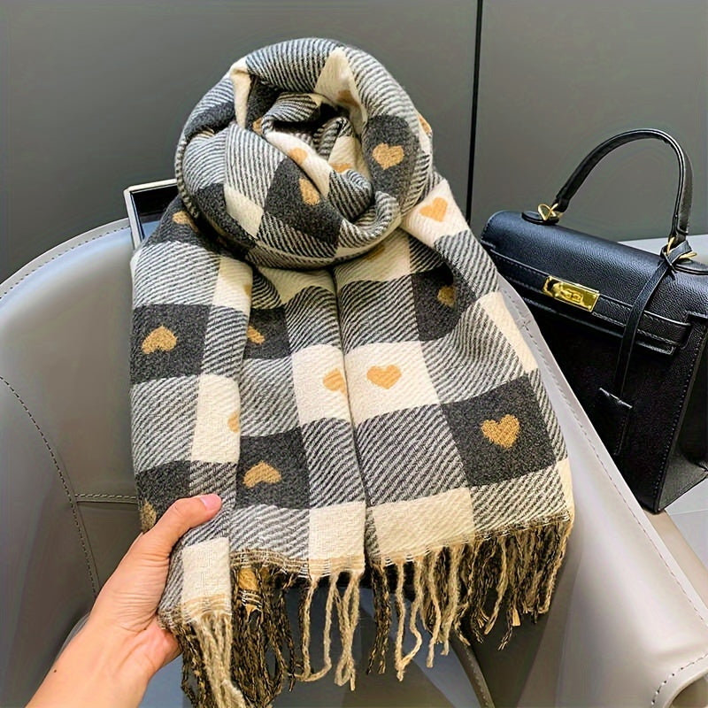 Karierter Damen Schal aus Polyester für Herbst & Winter – Aurelie