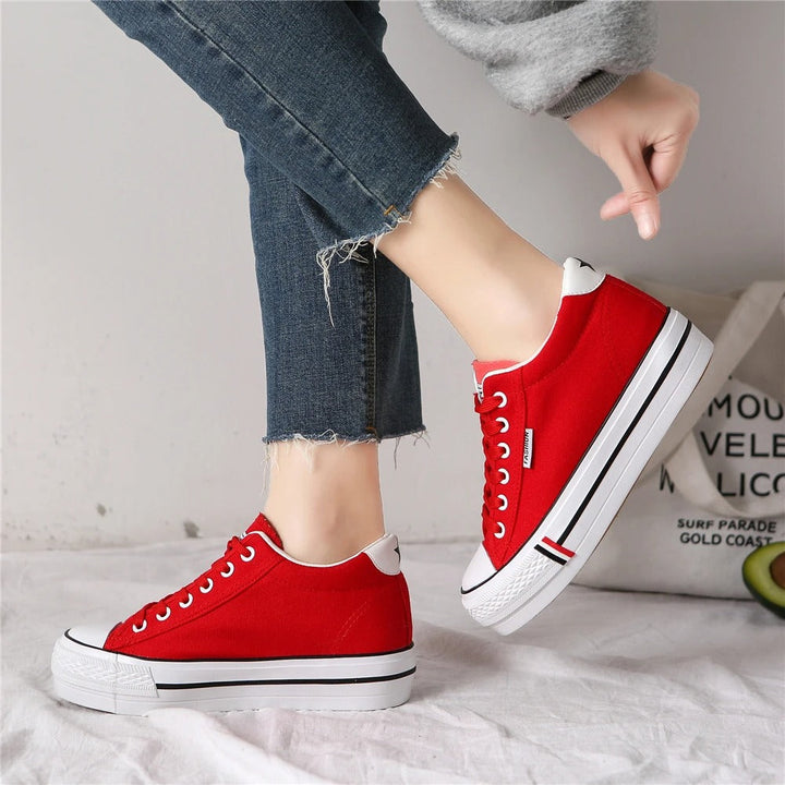 Stylische Damen Canvas-Sneaker mit Plateausohle – Leonie