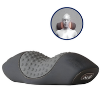 Nackenmassagegerät schwarz-grau, ergonomisch, mit Noppen, für Entspannung und Schmerzlinderung.