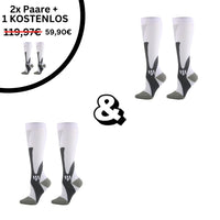 Weiße Kompressionsstrümpfe Angebot, 2+1 gratis, Sport, Unisex, atmungsaktiv, reduziert.