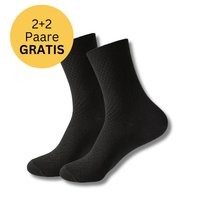 Schwarze Socken, Baumwolle, 2+2 Paare gratis, bequem, atmungsaktiv, unisex.