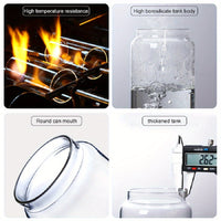 Hitzebeständiges Borosilikatglas, rundes Einmachglas, dickwandig, transparent, langlebig.