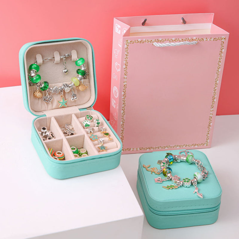 DIY-Armband Bastelset für Kinder mit Perlen, Anhängern & Geschenkbox