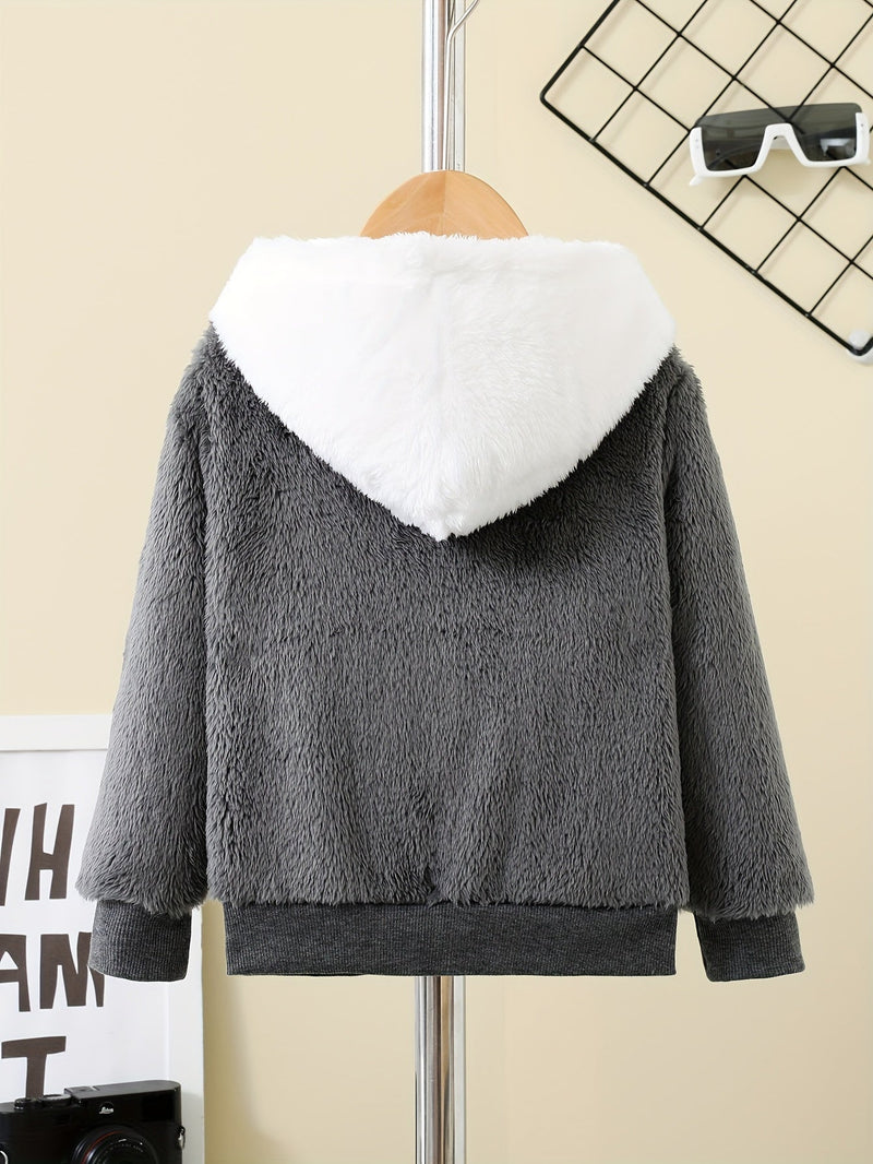 Bleib warm mit Stil – Zafie Winter Fleece Kapuzenjacke mit Reißverschluss für Kinder