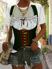 Damen Kurzarm T-Shirt im Dirndl-Look – Anna Oktoberfest 2025