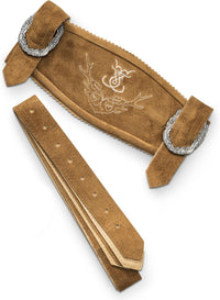 Trachten-Hosenträger aus Leder in Braun – AlpenStolz Oktoberfest 2025