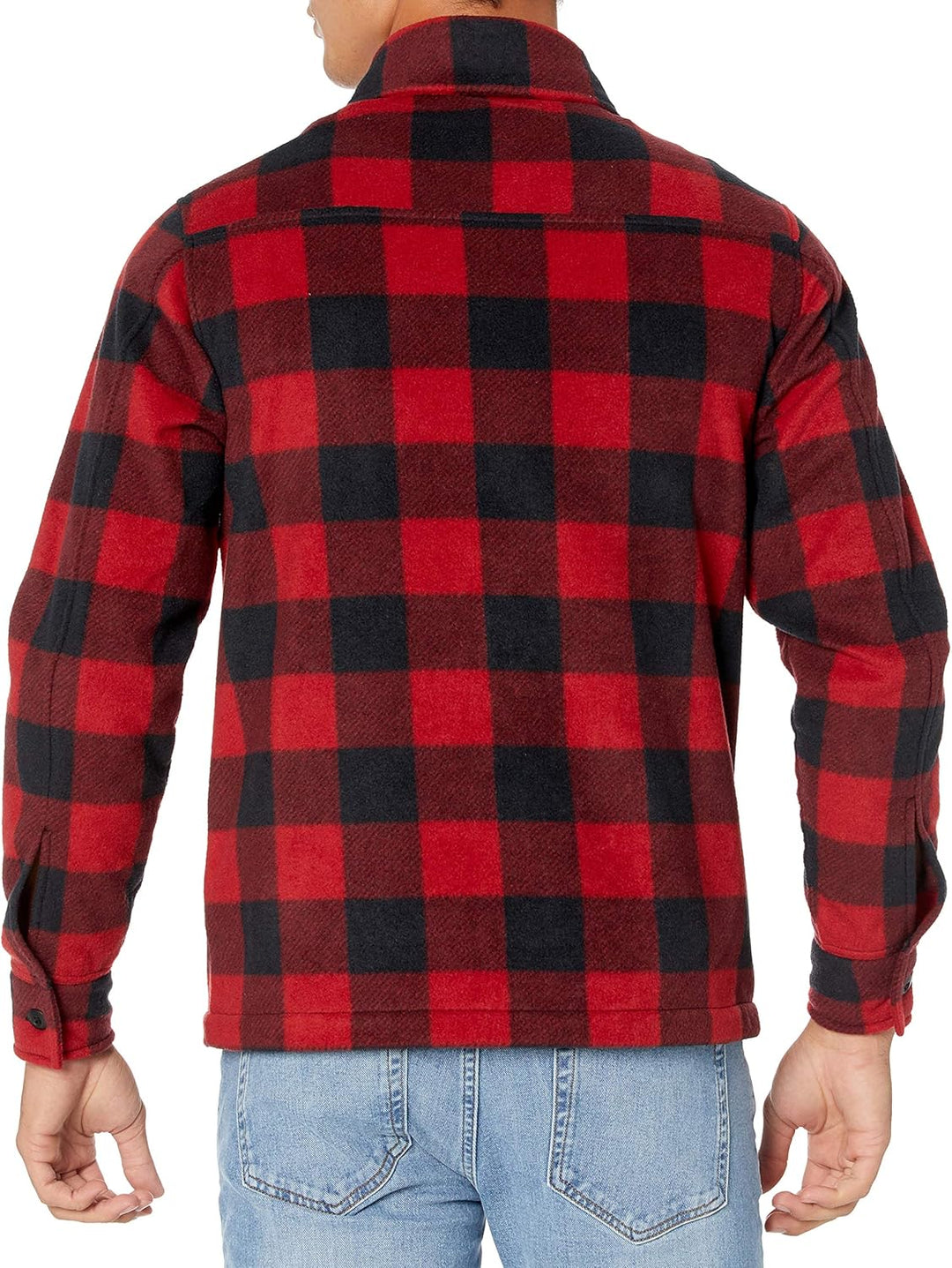 Roter kariertes Flanellhemd, Herrenmode, langärmelig, Baumwolle, Freizeitkleidung.