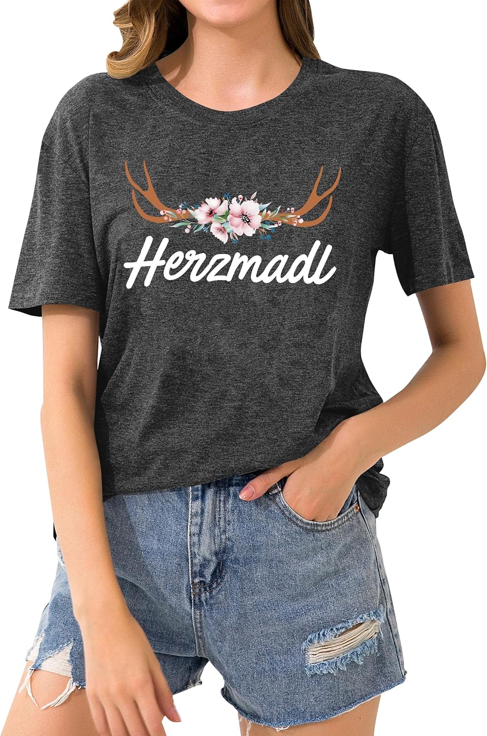 Damen Kurzarm Herzmadl T-Shirt – Lena Oktoberfest 2025