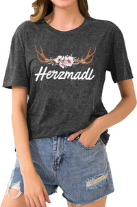 Damen Kurzarm Herzmadl T-Shirt – Lena Oktoberfest 2025