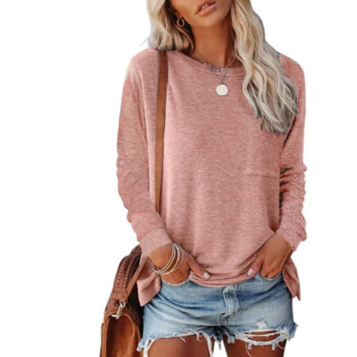 Damen Langarmshirt mit Rundhalsausschnitt – Jaxony