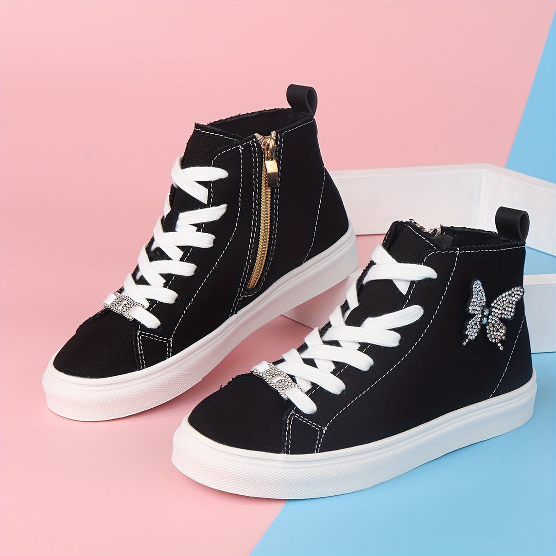 Hohe Canvas-Kindersneaker Lunel | mit Schmetterlingsschleife | Stilvoll & Verspielt