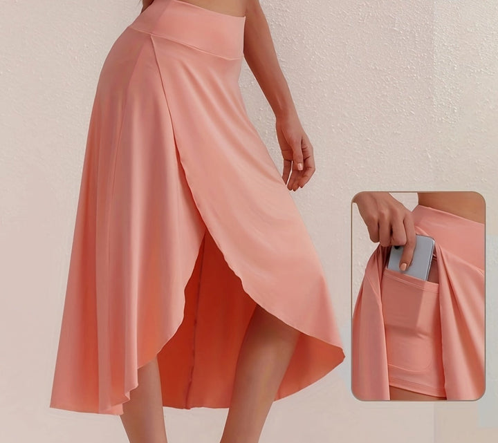 Herbstlich sportlicher Rock mit hoher Taille und asymmetrischem Schnitt – Alexia