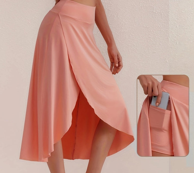 Herbstlich sportlicher Rock mit hoher Taille und asymmetrischem Schnitt – Alexia