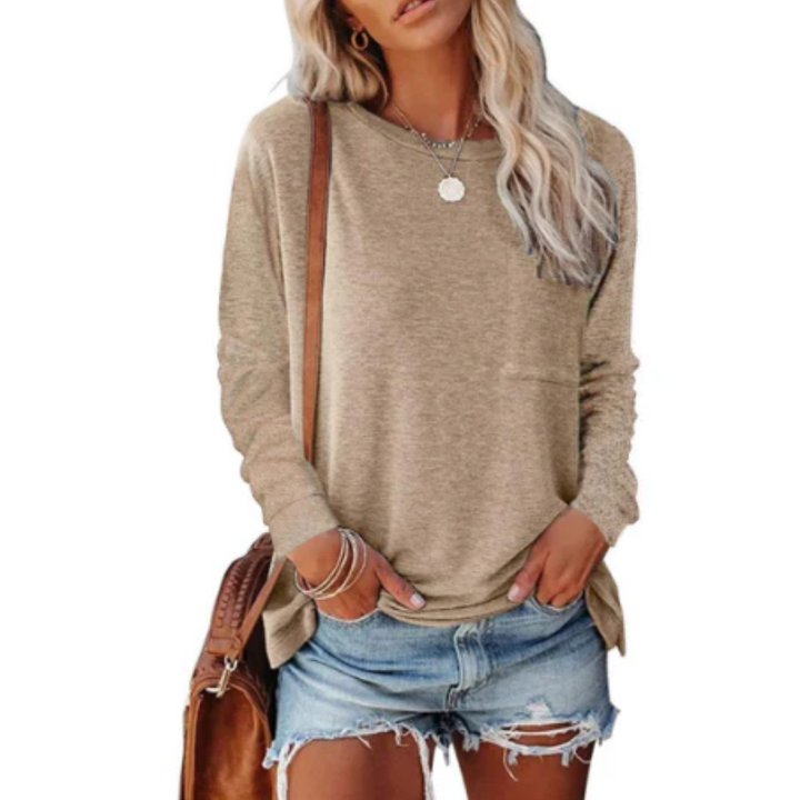 Damen Langarmshirt mit Rundhalsausschnitt – Jaxony