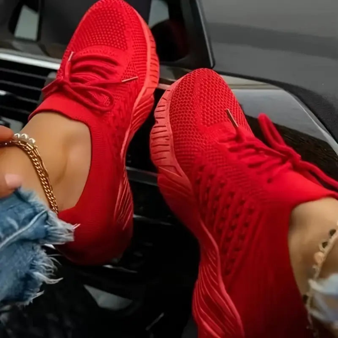 Luftdurchlässige Damen Chunky-Sneaker mit Schnürung – Saphira