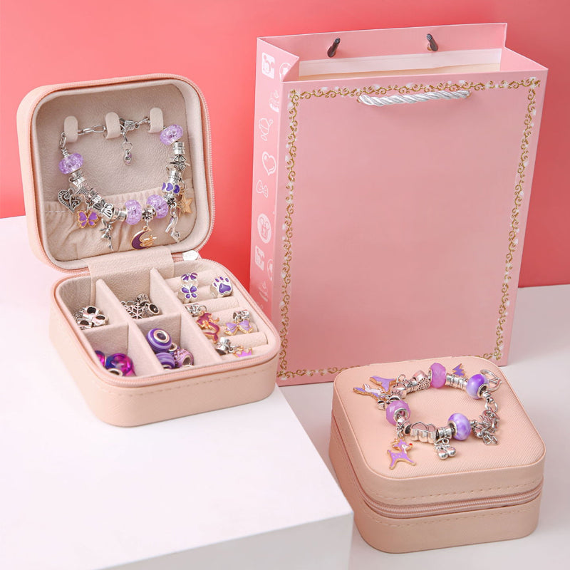 DIY-Armband Bastelset für Kinder mit Perlen, Anhängern & Geschenkbox